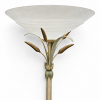 2 x floorlamp / botanic / floral metal decoration / 1970s /