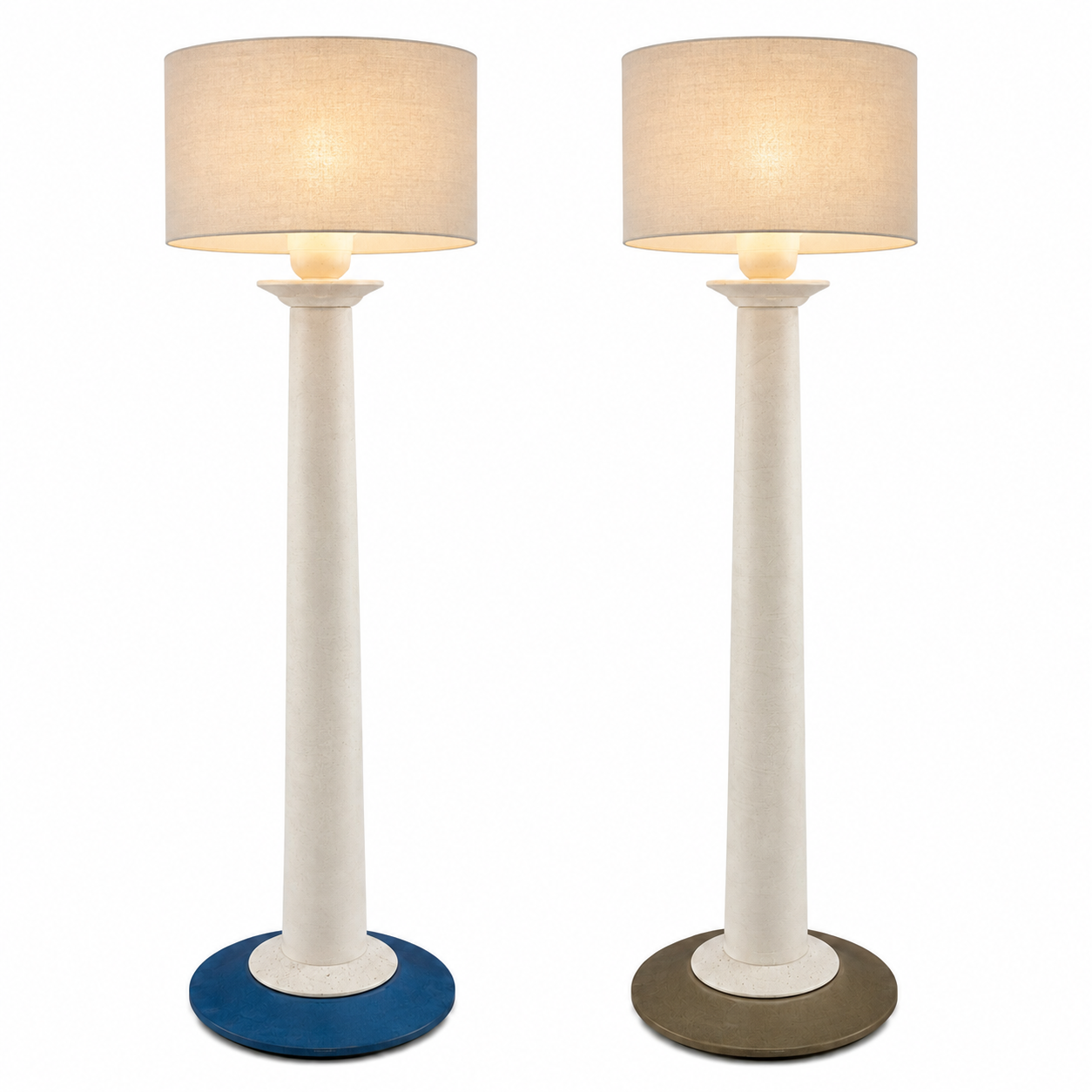 Set of 2 rare Kostka totem table lamps / epoxy / France 1980s