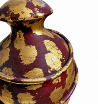 Gold decorated ceramic vase lamp by Hubert Olivier / France 1970s