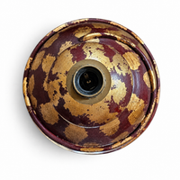 Gold decorated ceramic vase lamp by Hubert Olivier / France 1970s