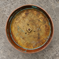 4 x Large / weighty postmodern candles / 1970s / two heights 60 - 70 cm / copper - brass