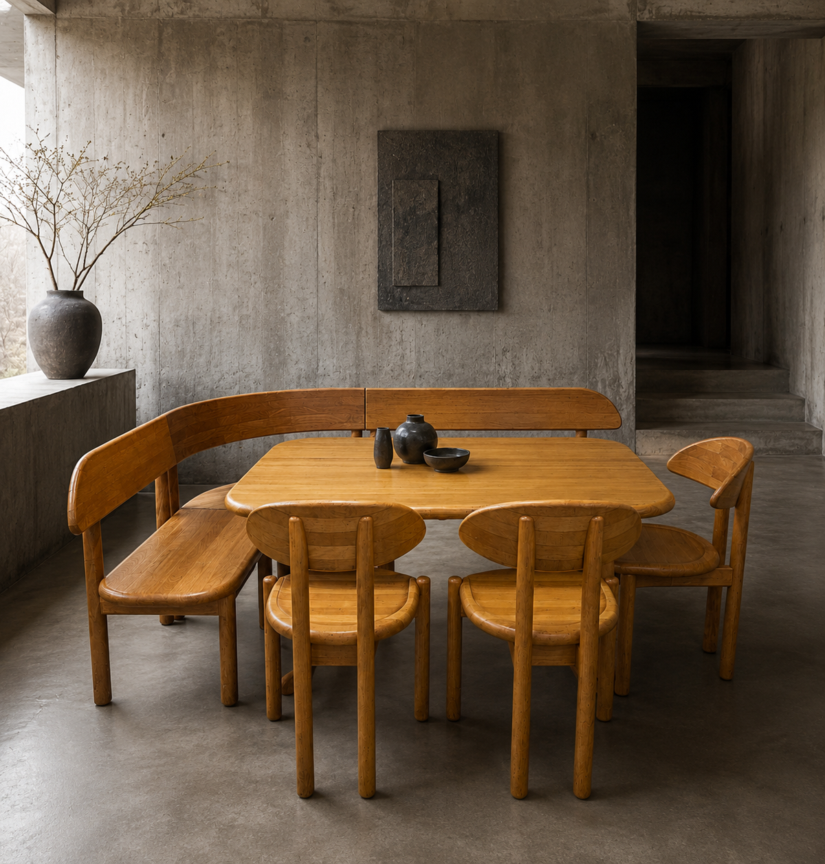 Very rare Ansager mobler set, table , sofa 3x chairs / corner bench
