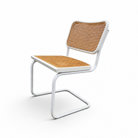 4 x cantilever white Cesca chair by Marcel Breuer B32 model / Bauhaus 1970s / made in Italy