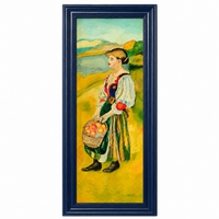 50 x 130 cm naive paintings 70s