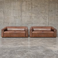 2 x Desede sofa / De Sede / Brown leather / DS-47 / matching patina of age /