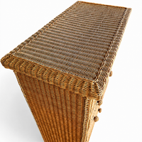 Vintage Wicker Dresser / Chest of Drawers in Boho Chic Coastal Style