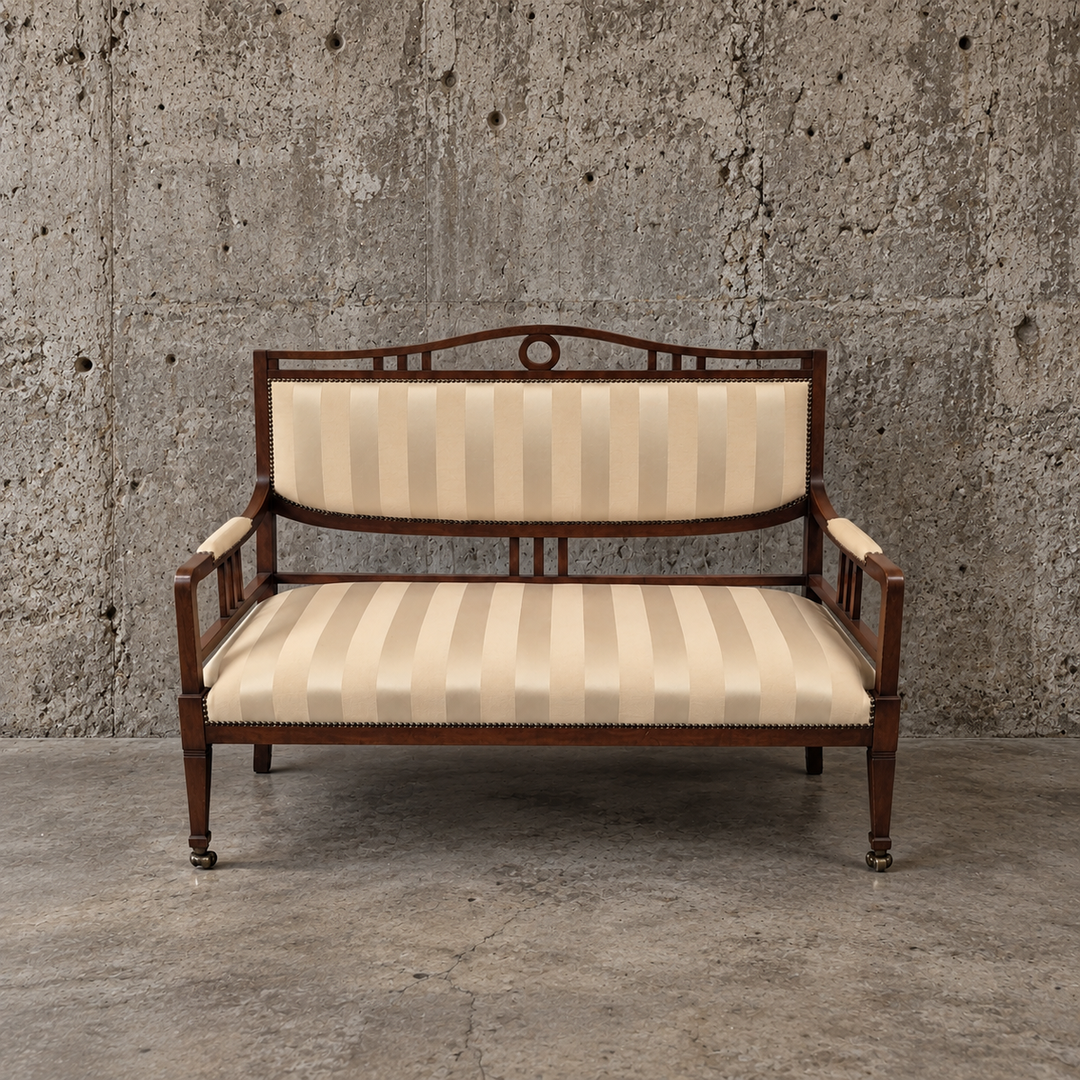 Antique mahogany settee in the Empire style / Directoire style / 1920s