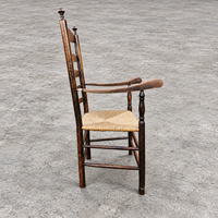 Early 20 th Century Handcrafted and Carved highback / Ladder Back Chairs /