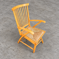 Vintage Mid Century Dutch Wooden Spindle Lounge Chair by Vero Stoel / 1920s