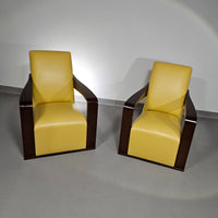 Hugo Ridder
 Prachtige staat / 2 x Ying fauteuil / Hurgues Chevalier / leer / van Chafik Gasmi