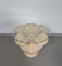 Split reed / pencil reed / rattan / bamboo bell flower side table.