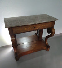 French Trumeau / side table 1830s /  inlay wood / mirror