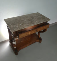 French Trumeau / side table 1830s /  inlay wood / mirror