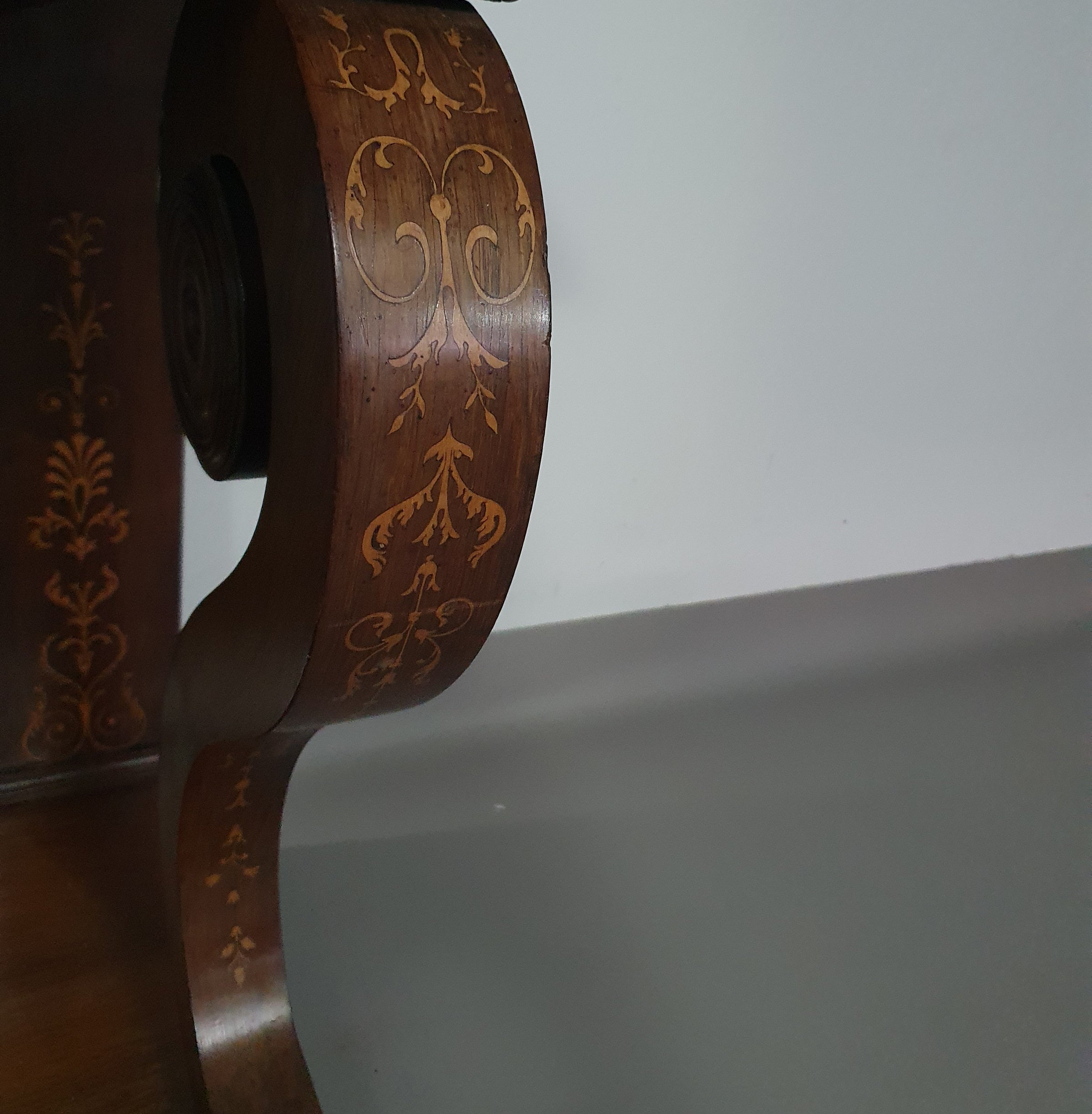 French Trumeau / side table 1830s /  inlay wood / mirror