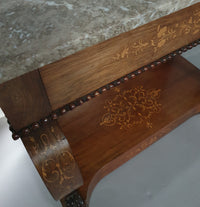 French Trumeau / side table 1830s /  inlay wood / mirror