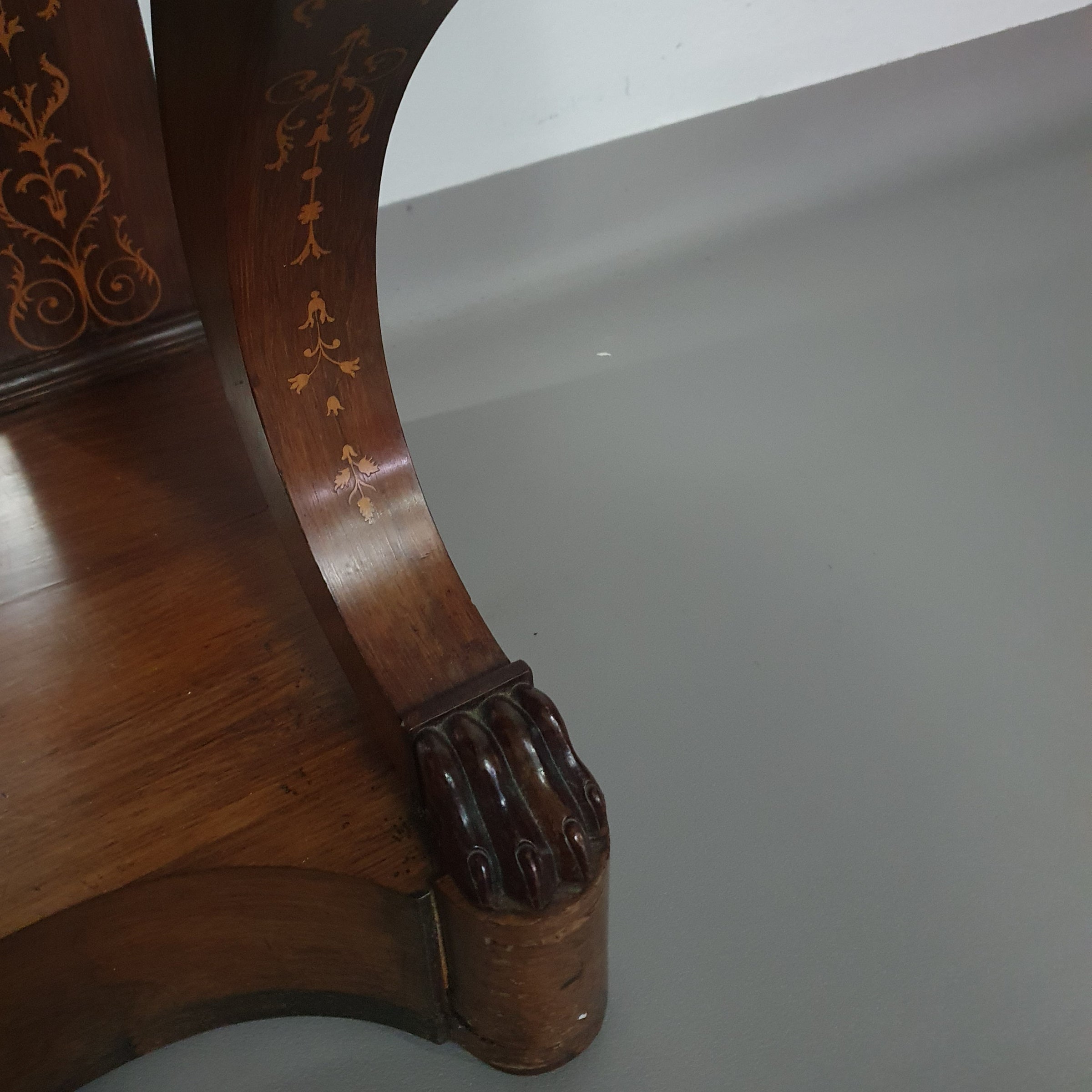 French Trumeau / side table 1830s /  inlay wood / mirror