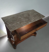 French Trumeau / side table 1830s /  inlay wood / mirror