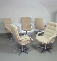 5 x Artifort hoge rug bureaustoel jaren 70 met fantastische originele wollen bekleding. Ongelooflijke staat. Geoffrey d. Harcourt