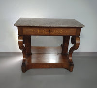 French Trumeau / side table 1830s /  inlay wood / mirror