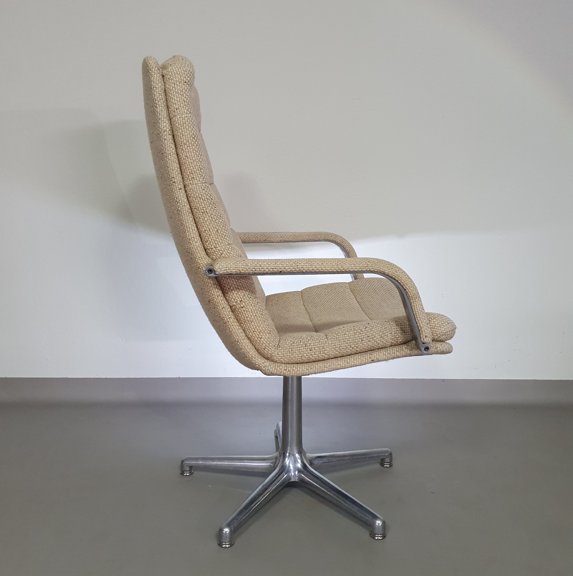5 x Artifort hoge rug bureaustoel jaren 70 met fantastische originele wollen bekleding. Ongelooflijke staat. Geoffrey d. Harcourt