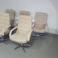 5 x Artifort hoge rug bureaustoel jaren 70 met fantastische originele wollen bekleding. Ongelooflijke staat. Geoffrey d. Harcourt