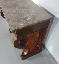 French Trumeau / side table 1830s /  inlay wood / mirror