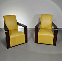 Hugo Ridder
 Prachtige staat / 2 x Ying fauteuil / Hurgues Chevalier / leer / van Chafik Gasmi