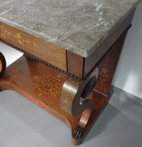 French Trumeau / side table 1830s /  inlay wood / mirror