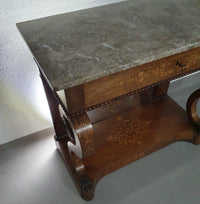 French Trumeau / side table 1830s /  inlay wood / mirror