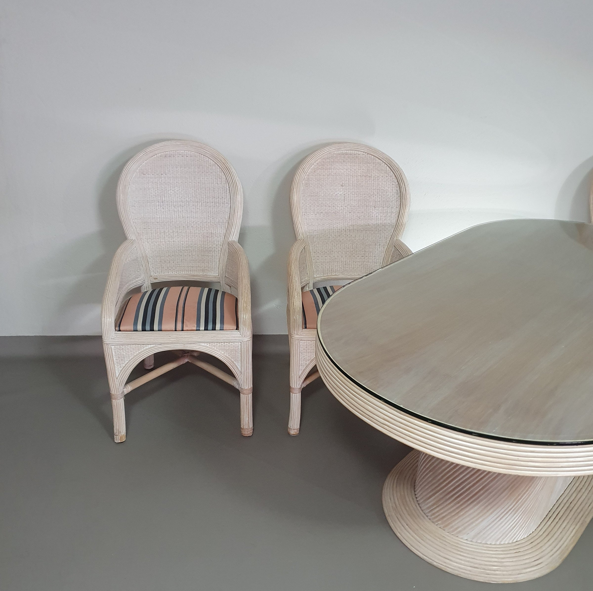 Pensil reed / Split reed table / 3 × chair / dining set /