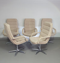 5 x Artifort hoge rug bureaustoel jaren 70 met fantastische originele wollen bekleding. Ongelooflijke staat. Geoffrey d. Harcourt
