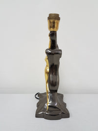 Vintage messing sculpturale naakte vrouwenfiguur tafellamp - jaren 70 