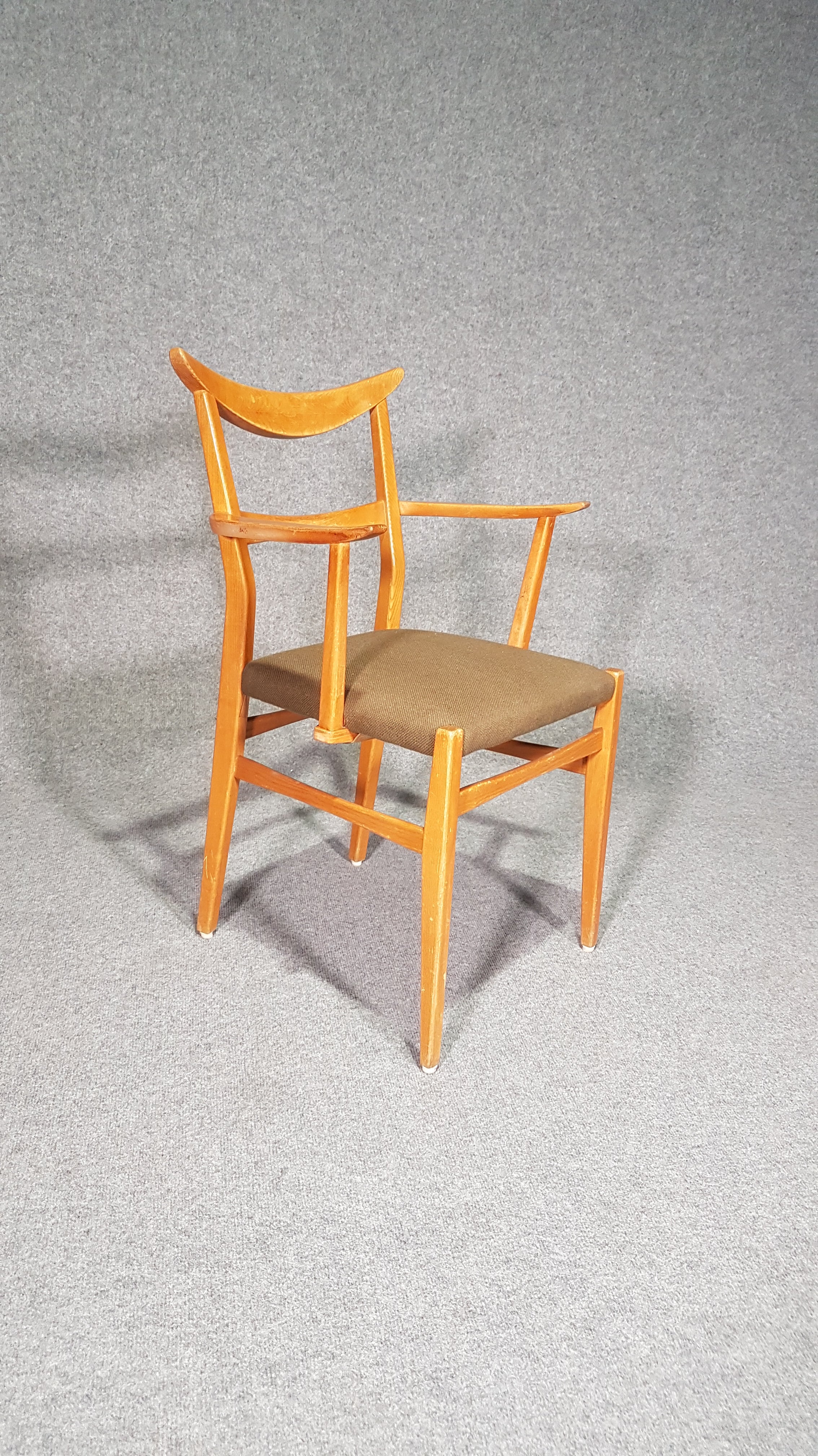 Set of 4 x German / cow horn dining armchairs / Lübke 1950s / Extremely rare /