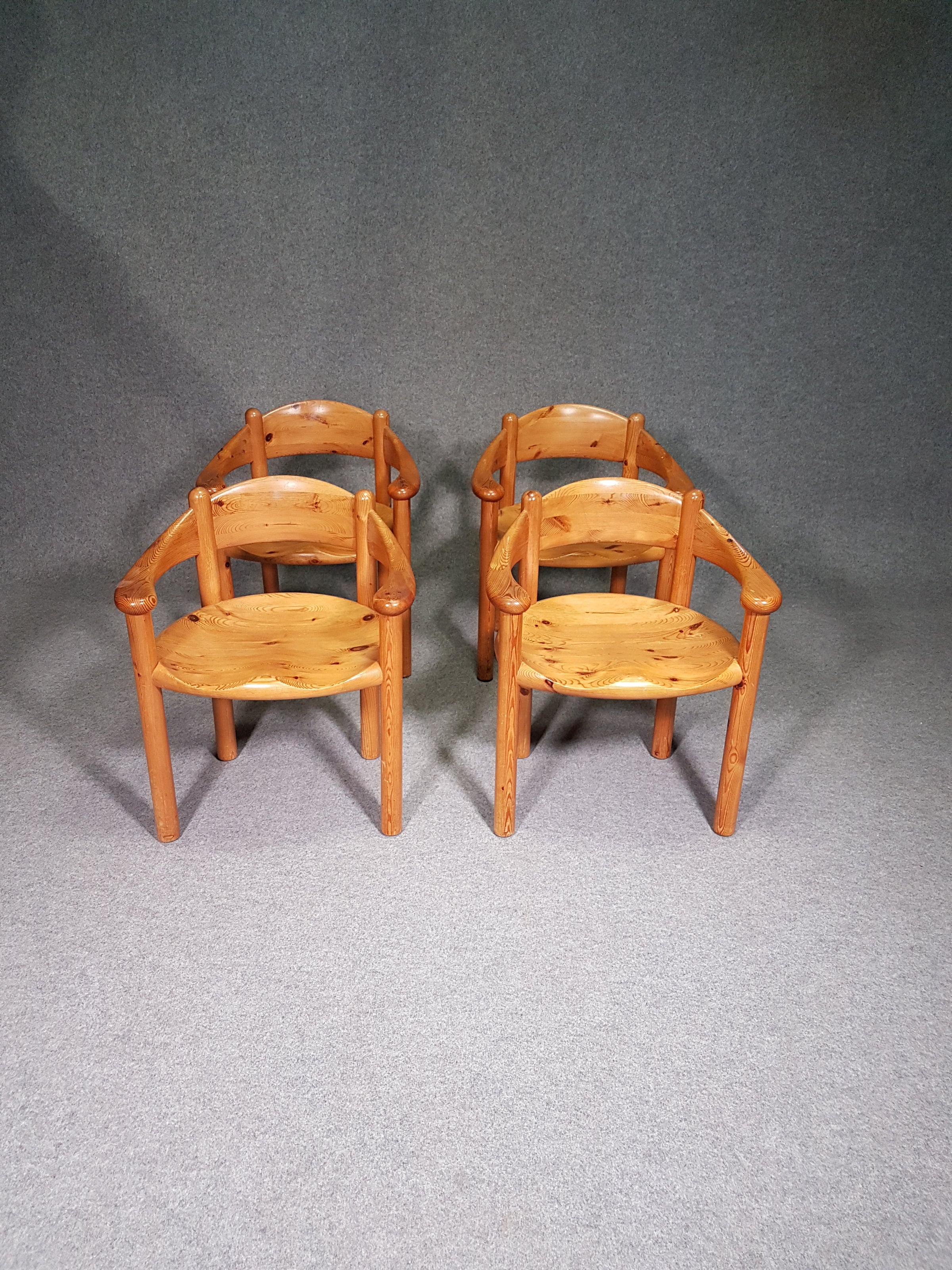 4 vintage grenen fauteuils Rainer Daumiller voor Hirtshals Sawmill