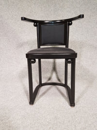 Set van 6 zwarte Fledermaus stoelen van Josef Hoffmann voor Wittmann, jaren 80.