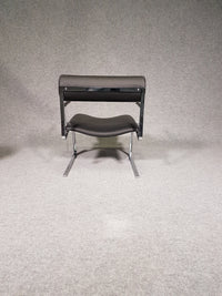 Leather and chrome lounge chair Cricket Plus by Joe Colombo, reissue from ICF International Carnovali - New