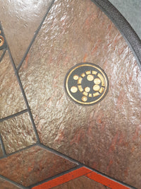 Brutalist coffee table concrete with naturestone from Fedam, 1980s