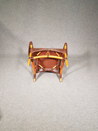 Lounge chair and footstool designed by Yuzuru Yamakawa rattan and bamboo