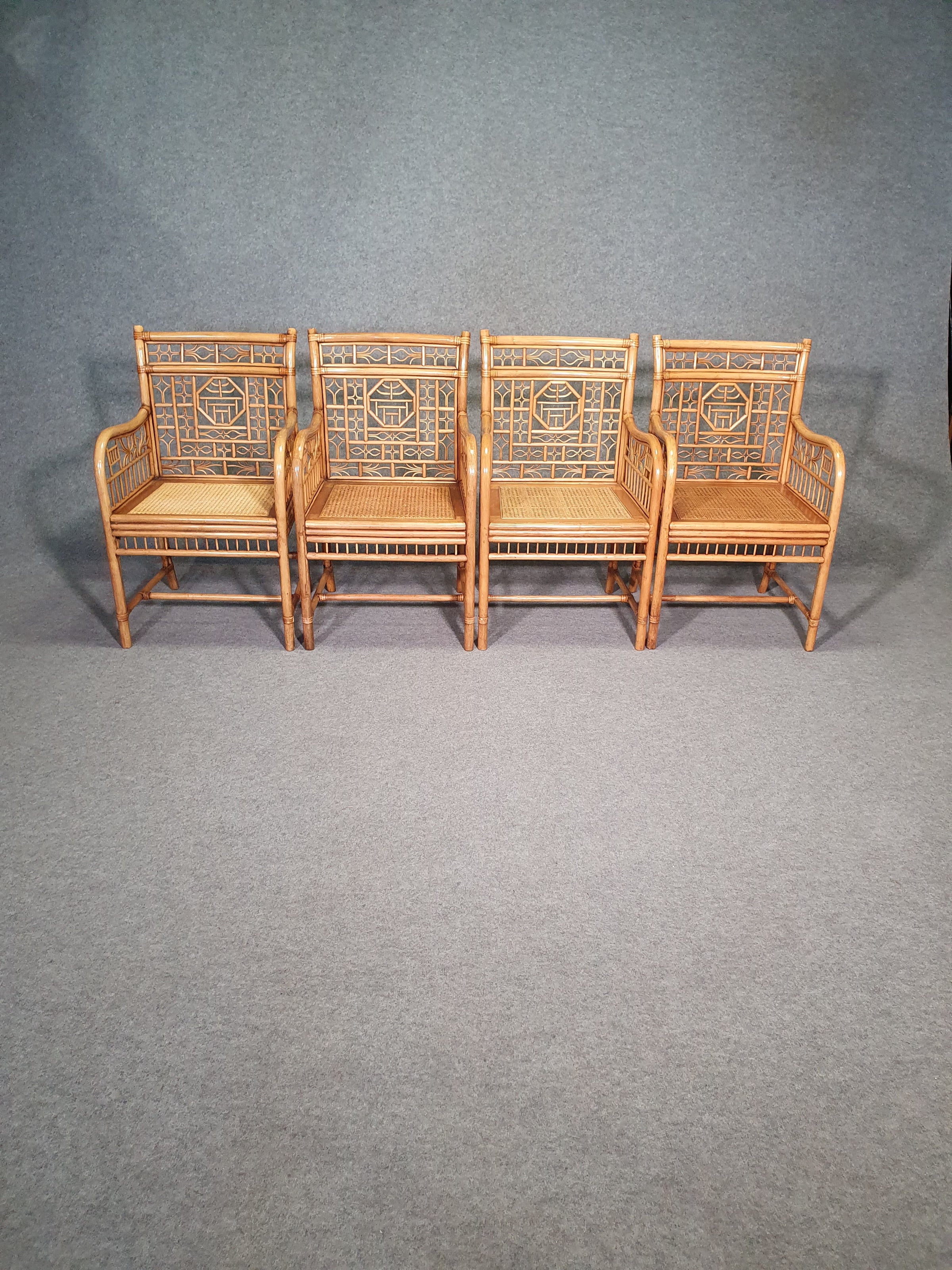 4 x mcguire rotan stoel gemerkt Chinoiserie Chique bamboe
