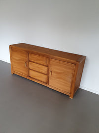 Gespleten rieten rotan vivai del sud Italiaans dressoir met golfmotief in de stijl van Cresp