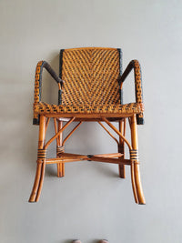 4 x rotan bamboe eetkamerstoelen