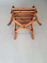 4 x rotan bamboe eetkamerstoelen