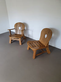 Eikenhouten loungestoelen jaren 60