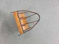Haardhoutmand van leer en metaal, jaren 60