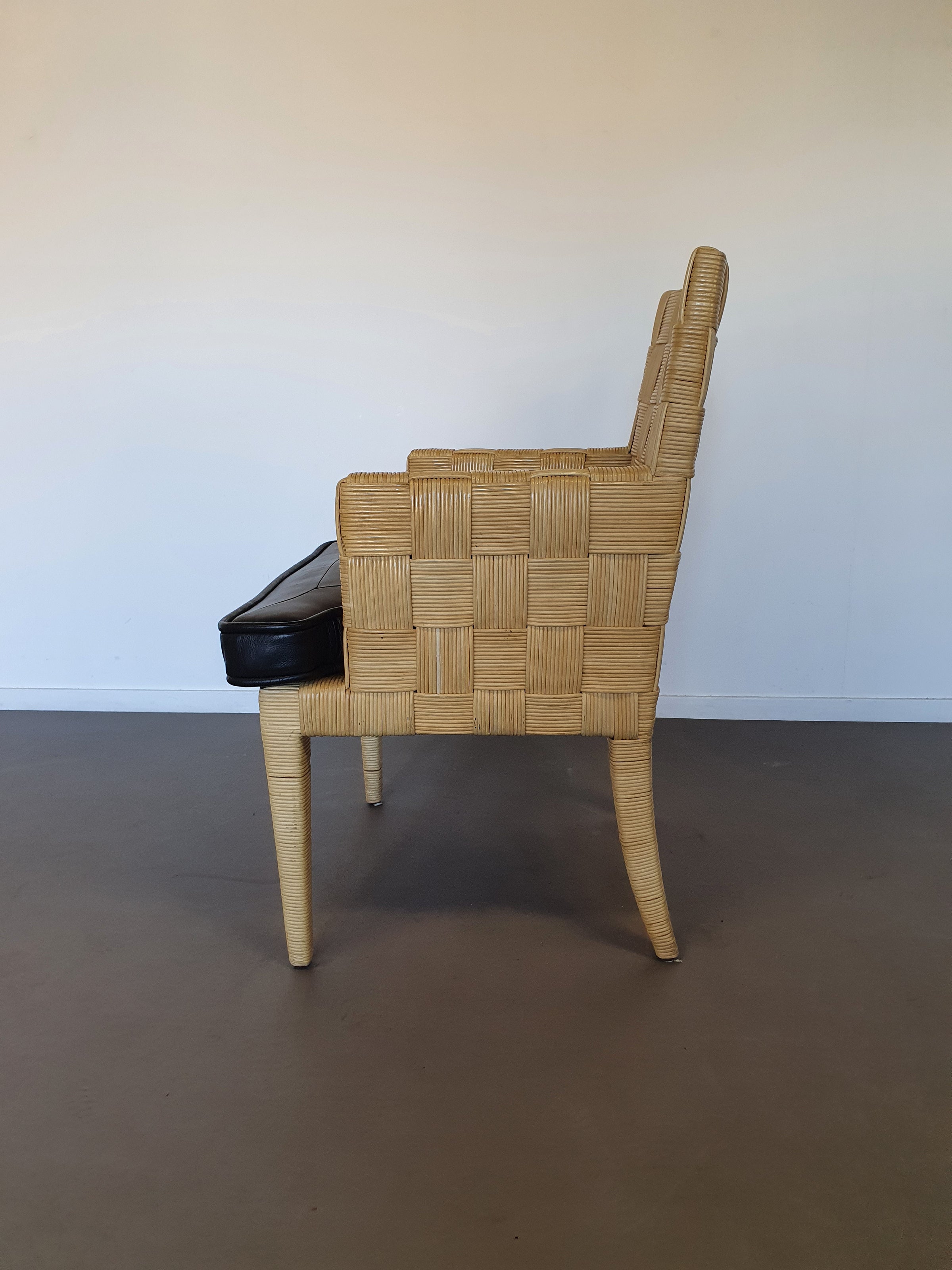 Donghia Block Island chairs with original leather seats by John Hutton