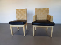 Donghia Block Island chairs with original leather seats by John Hutton