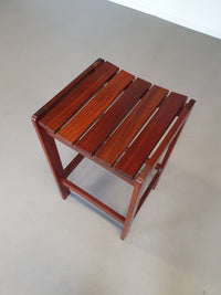 3 x stool meranti 70s. Height 71 cm /
Wide 42 cm / Depth 40 cm