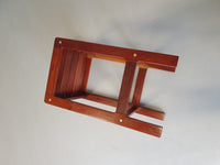 3 x stool meranti 70s. Height 71 cm /
Wide 42 cm / Depth 40 cm