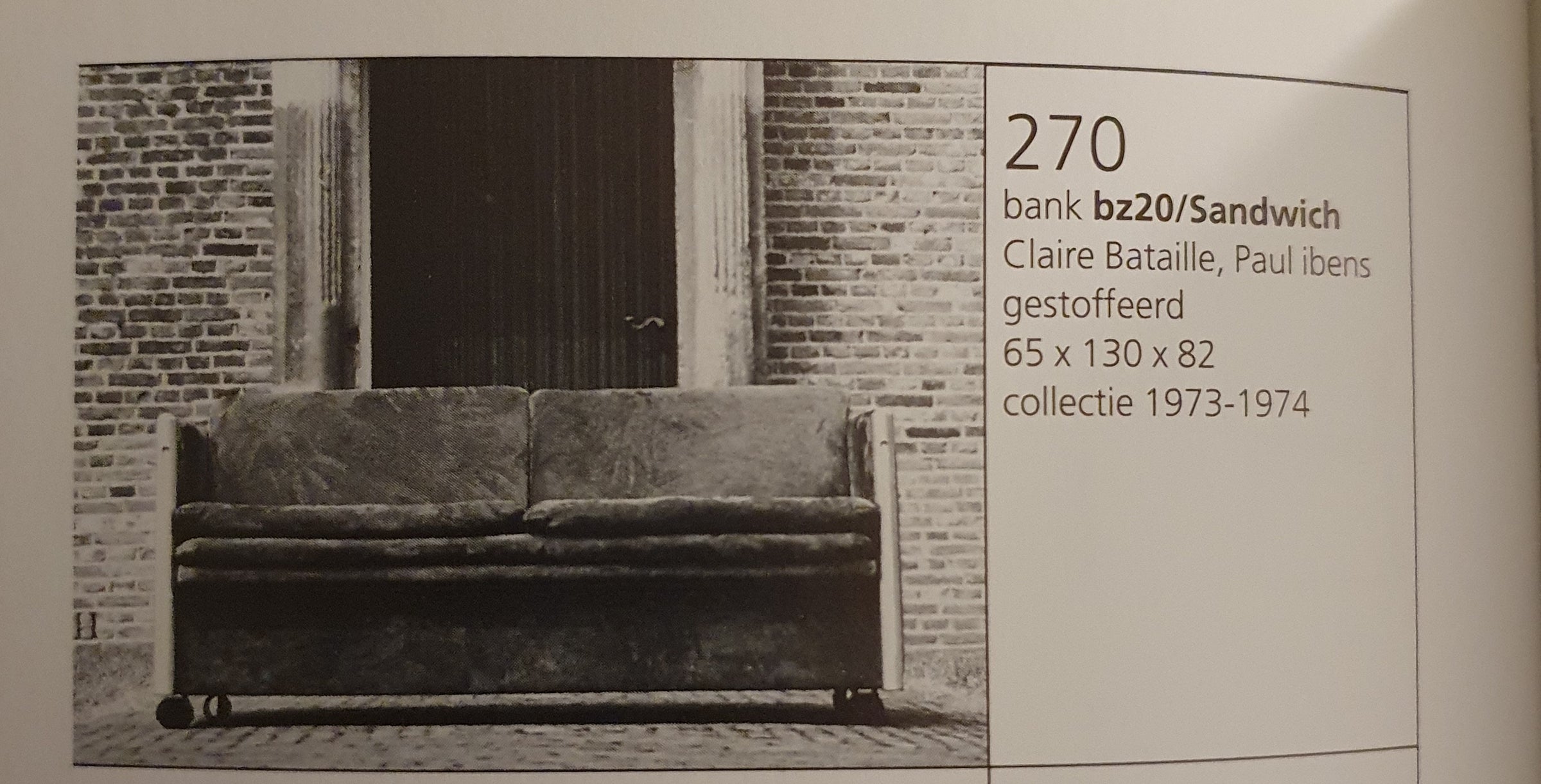 2 x Fauteuil 1 x bank maat 20/Sandwich. Ontwerp van Claire Bataille en Paul Ibens voor 't Spectrum collectie van 1973-1974