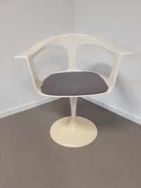 2 x Lusch Tulip Chair, rare, 1972, white design, vintage Colani design